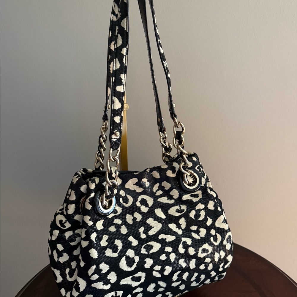 Kate Spade Maryann Ocelot Print Chain Strap Black and White - Picture 5 of 15